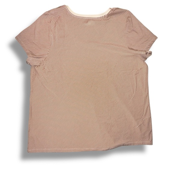 NWT LANE BRYANT Modern Short Sleeve V-Neck Stripe Tee Size - Beige/Tan 18/20 - Picture 12 of 16